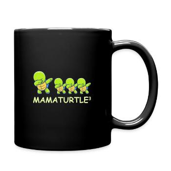 Schwanger werdene Mutter Drillinge Schildkröte - Tasse einfarbig - Schwarz - Rechts