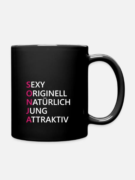Sonja Name Geschenk - Tasse einfarbig - Schwarz