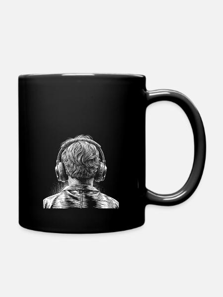 Listening - Full Colour Mug - black