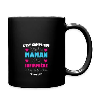 Maman et Infirmière - Mug uni - noir - Droite