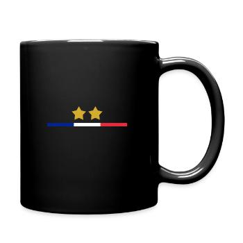 Jeu de drapeau de champion du monde de football de France - Mug uni - noir - Droite