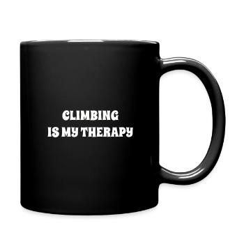 CLIMBING IS MY THERAPY - Full Colour Mug - black - Right