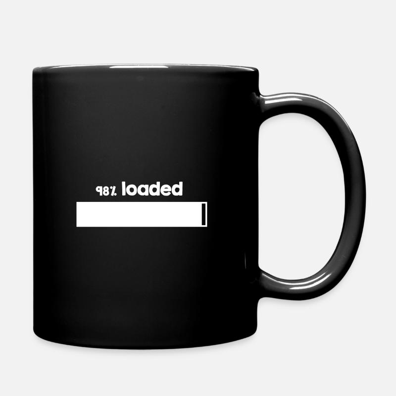loaded full 98% Geschenkidee Ladestand - Tasse einfarbig - Schwarz