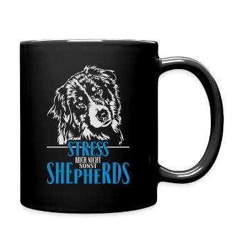 AUSTRALIAN SHEPHERD Stress mich nicht Wilsigns - Tasse einfarbig - Schwarz - Rechts