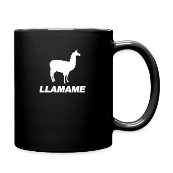 Lustiges Lama Spanisch Wortspiel - Tasse einfarbig - Schwarz - Rechts