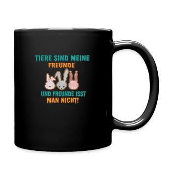 Tiere sind Meine Freunde und isst man nich - Tasse einfarbig - Schwarz - Rechts