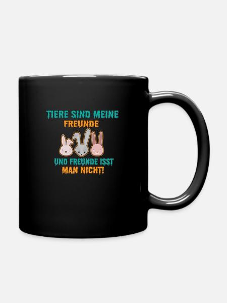 Tiere sind Meine Freunde und isst man nich - Tasse einfarbig - Schwarz