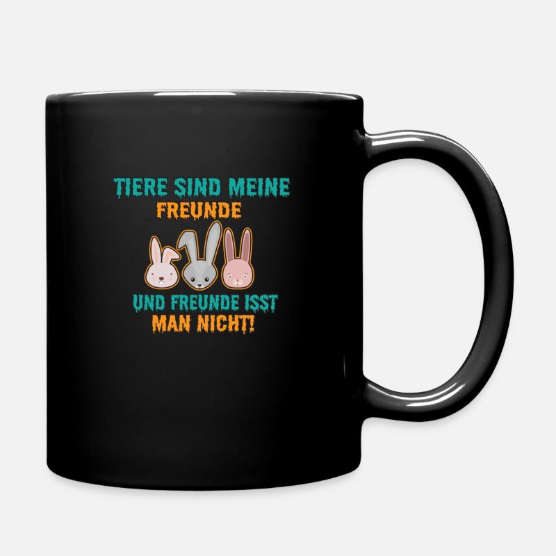 Tiere sind Meine Freunde und isst man nich - Tasse einfarbig - Schwarz