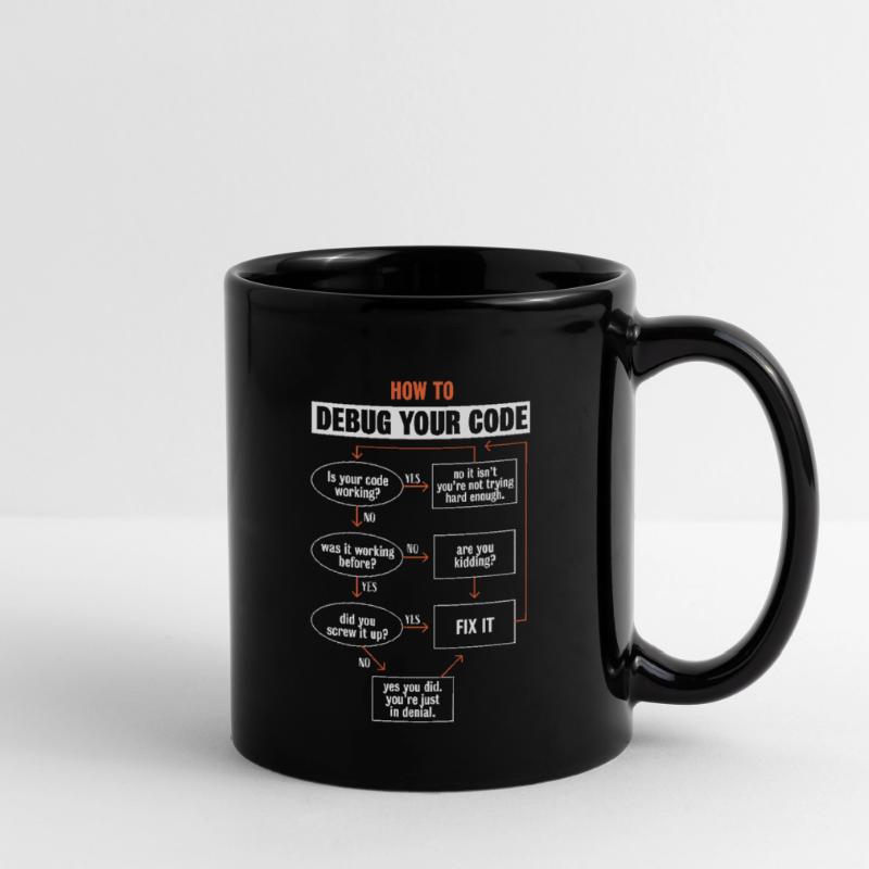"So debuggen Sie Ihren Code" Funny Programmer Coding Tasse einfarbig