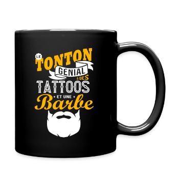 le tonton génial a des tattoos et une barbe cadeau - Mug uni - noir - Droite