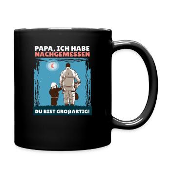 Feuerwehr Feuerwehrmann Vater Geschenk Sohn - Tasse einfarbig - Schwarz - Rechts