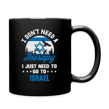 Therapy Israel Banner Flag Retro Gift - Full Colour Mug - black - Right
