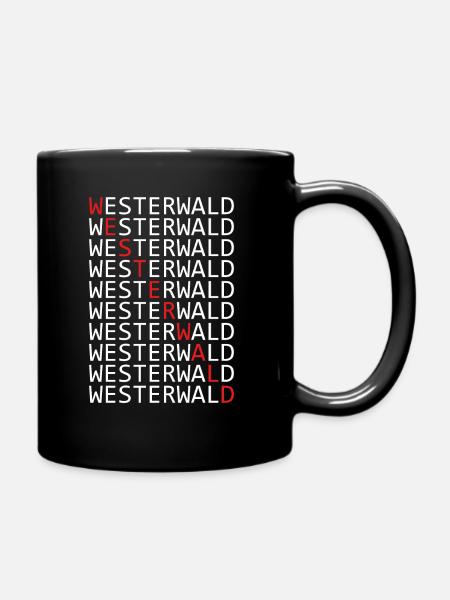 Westerwald Motiv - Tasse einfarbig - Schwarz