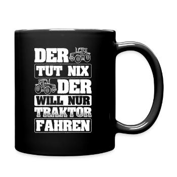 Traktor Landwirtschaft Bauer - Tasse einfarbig - Schwarz - Rechts