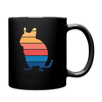 Degu Vintage | Octodon Degus Geschenk - Tasse einfarbig - Schwarz - Rechts
