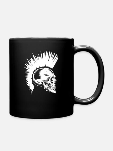 Rock Rocker Biker Crâne Iroquois - Mug uni - noir