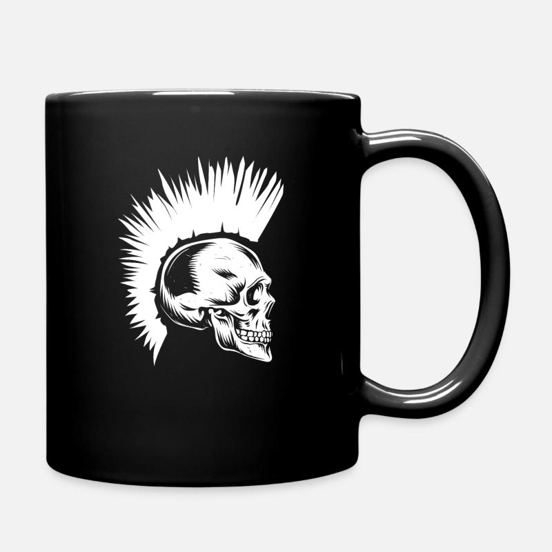 Rock Rocker Biker Crâne Iroquois - Mug uni - noir