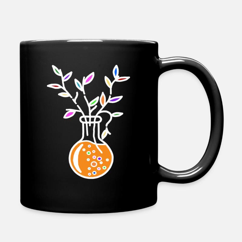 Verre fleuri (blanc) - Mug uni - noir