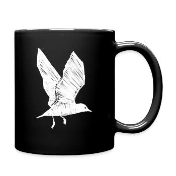 Weisse Möwe von Christoph Kadur - Tasse einfarbig - Schwarz - Rechts