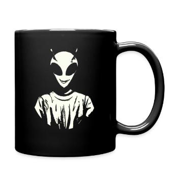 Retro Style Alien White - Tasse einfarbig - Schwarz - Rechts