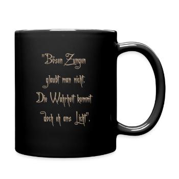 Böse Zungen - Tasse einfarbig - Schwarz - Rechts