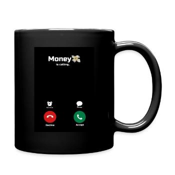 Geld ruft dich an - Tasse einfarbig - Schwarz - Rechts