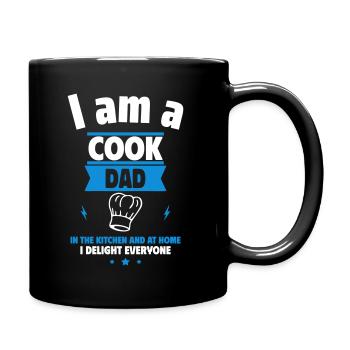 Papa Koch, Vatertagsgeschenk - Tasse einfarbig - Schwarz - Rechts