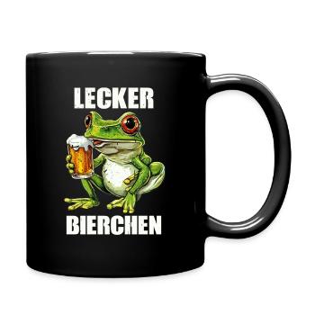 Lecker Bierchen X Frosch Meme Bier lustiges - Tasse einfarbig - Schwarz - Rechts