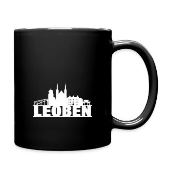 Skyline Leoben (blanc) - Mug uni - noir - Droite