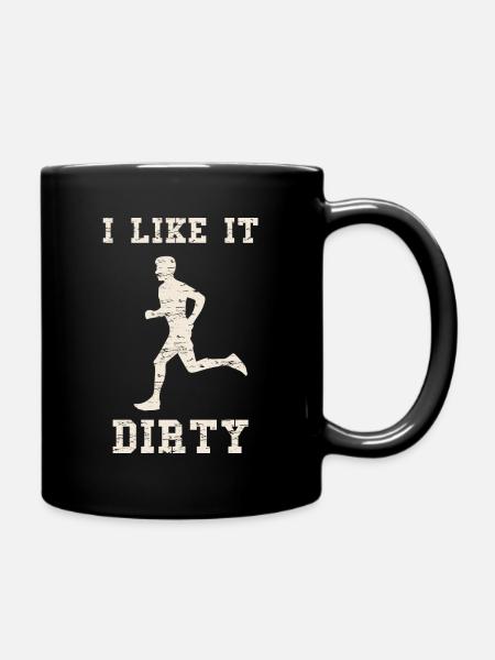 Mud running Matsch run Schlamm Lauf Spruch Trail - Tasse einfarbig - Schwarz
