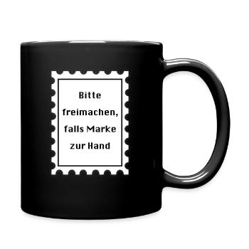 Post Briefmarke - Tasse einfarbig - Schwarz - Rechts