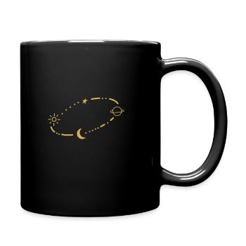 Moon, sun and stars - Full Colour Mug - black - Right