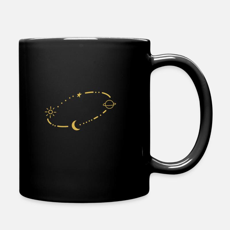 Lune, soleil et étoiles - Mug uni - noir