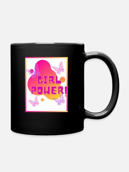 Girl POWER - Full Colour Mug - black