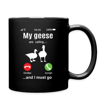 Mes oies appellent l’oie drôle agriculteur - Mug uni - noir - Droite