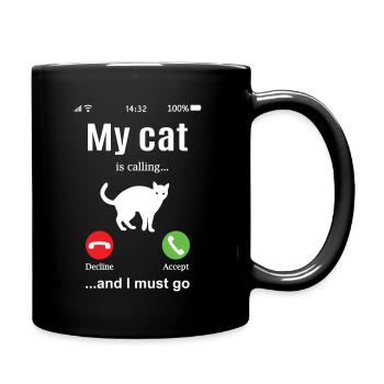 Cat Call Drôle Propriétaire de chat Idée cadeau Amusant - Mug uni - noir - Droite