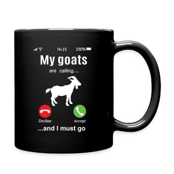 Les chèvres appellent la ferme de l’éleveur de chèvres - Mug uni - noir - Droite