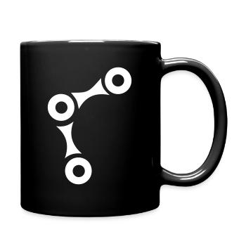 Fahrrad Kette - Tasse einfarbig - Schwarz - Rechts