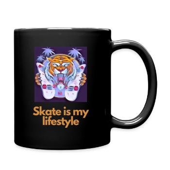 Skaten ist mein Lebensstil - Tasse einfarbig - Schwarz - Rechts