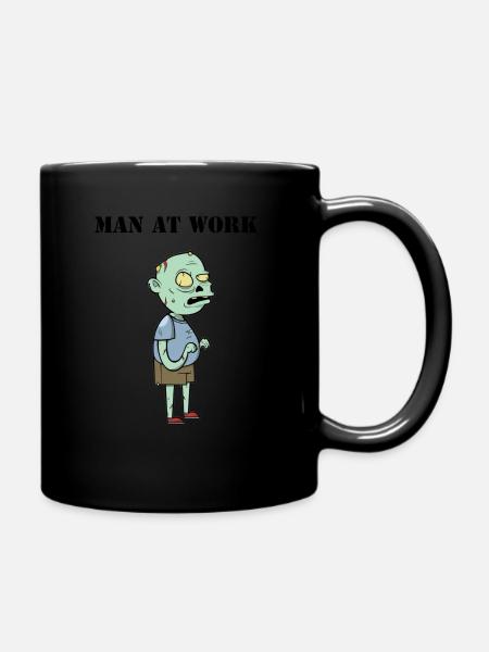 Mann bei der Arbeit - Tasse einfarbig - Schwarz