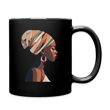 african woman - Full Colour Mug - black - Right