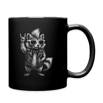 Rock Musique raton laveur Drôle Humour Idée cadeau - Mug uni - noir - Droite