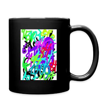 Abstract Colored Number Creation - Full Colour Mug - black - Right
