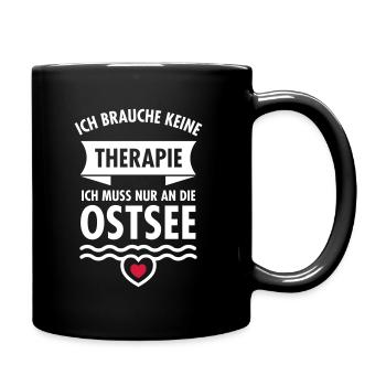 Therapie - Ostsee - Tasse einfarbig - Schwarz - Rechts