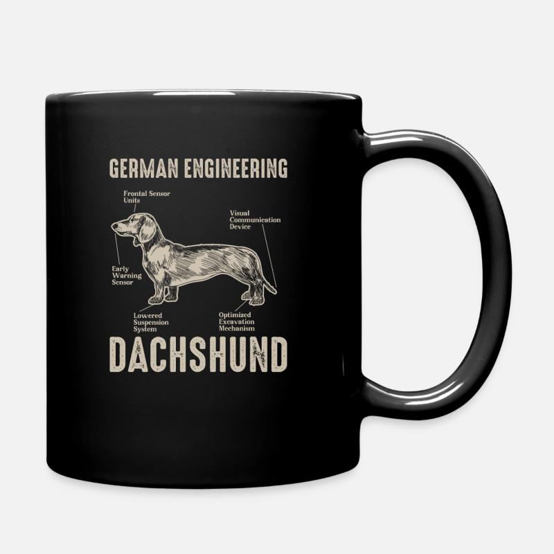 Deutsche Ingenieurskunst Dackel Hund Dachshund - Tasse einfarbig - Schwarz