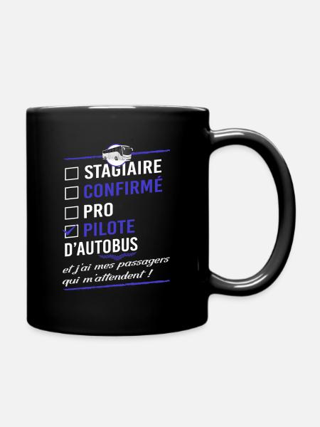 Bus driver - bus driver humor gift - Full Colour Mug - black