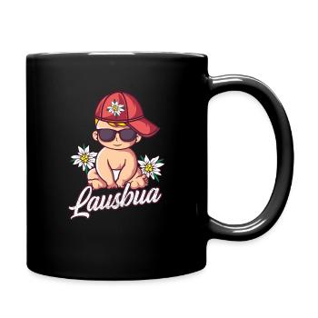 Lausbua - Tasse einfarbig - Schwarz - Rechts