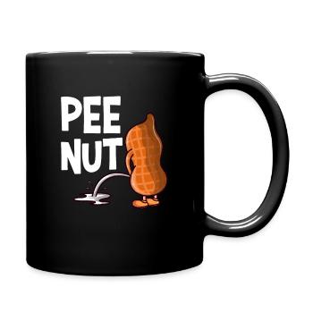 PeePeenut Pee Nut lustige Erdnuss - Tasse einfarbig - Schwarz - Rechts