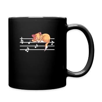Chat musique musicien gueule de bois amoureux des chats - Mug uni - noir - Droite