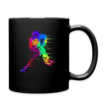 Bunter Eishockeyspieler - Tasse einfarbig - Schwarz - Rechts